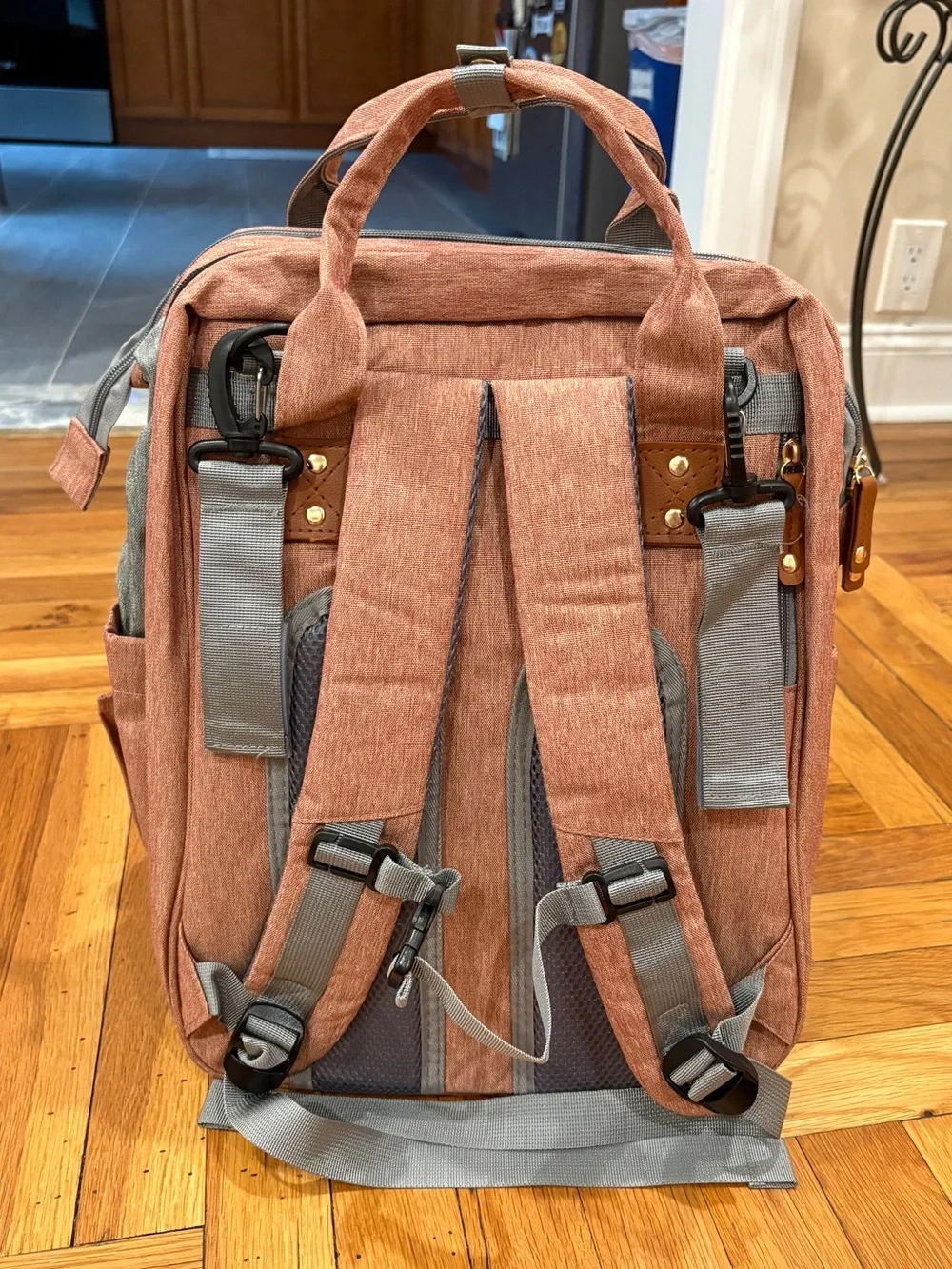 Brand new diaper bag, folds out with a bed
